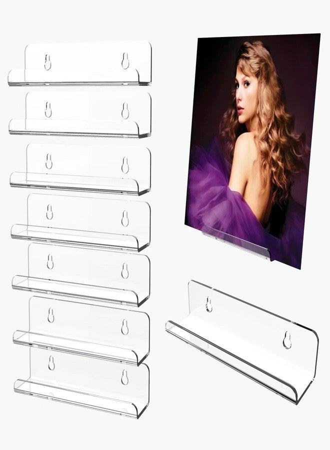WEIMAISI Clear Vinyl Record Shelf Wall Mount 8 Pack 7 Inch, Acrylic Vinyl Album Holder Display, CD shelf, Album Frame Organizer, Kids Bookshelf, Floating Wall Shelf in Home Office and Record Store - Image 1